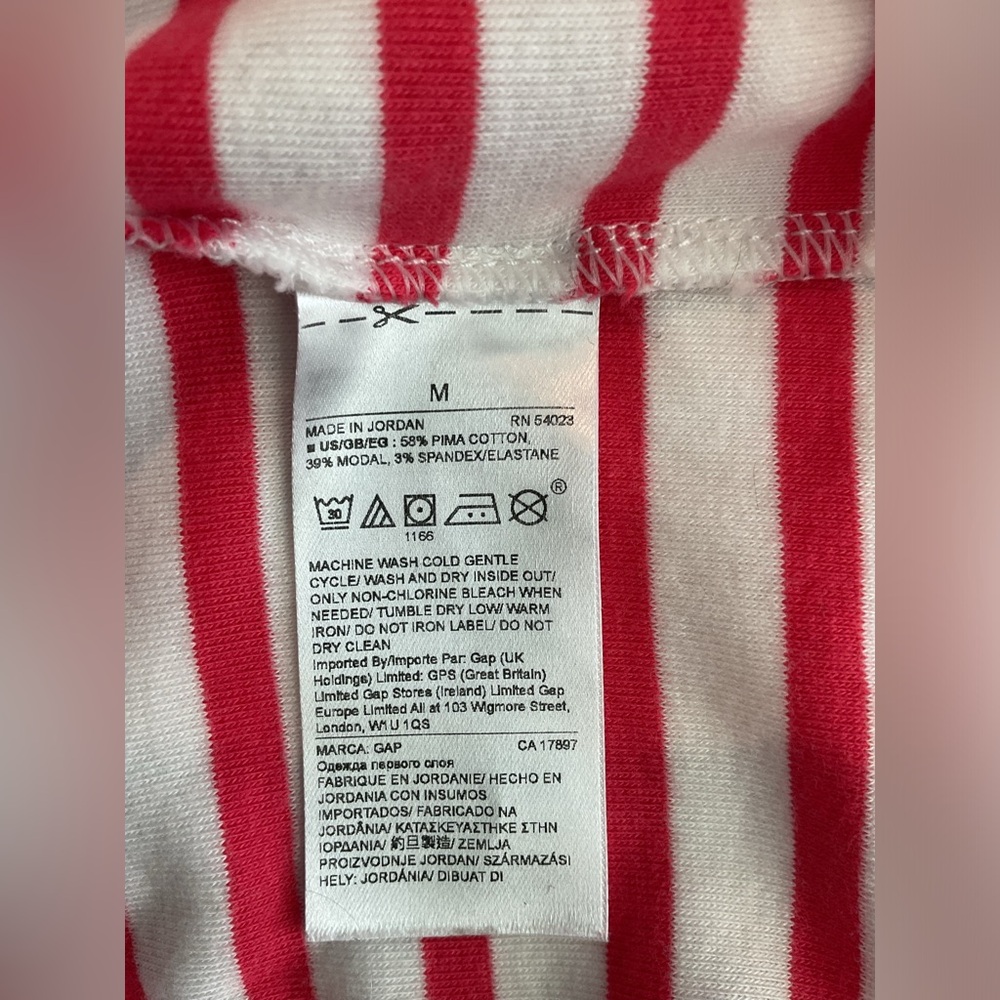GAP Red and White Striped Short Sleeve Tee - Picture 5 of 6